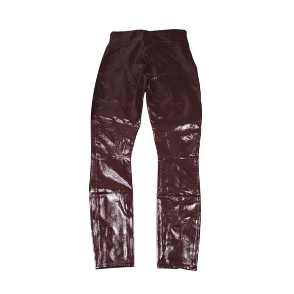 Spanx Faux Patent Leather Leggings Women’s Size Small Petite Ruby Red 20301Q - Picture 3 of 10